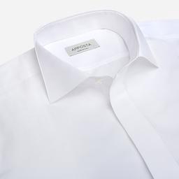 Shirt  solid  white cotton twill double twisted, collar style  wing collar with funcional loop - Image 2