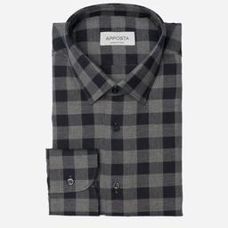 Shirt  big check  multi flannel twill, collar style  updated straight point collar with short points - Image 1
