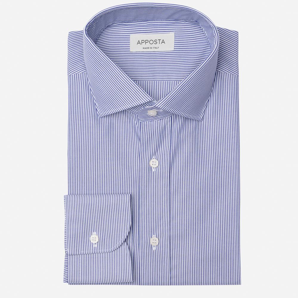 Shirt  striped  navy blue easy-iron cotton poplin, collar style  updated spread collar with short points