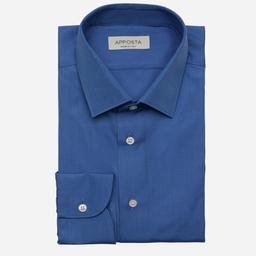 Shirt  solid  navy blue cotton poplin double twisted, collar style  updated straight point collar with short points - Image 1