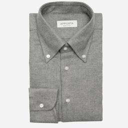 Shirt  textures  grey flannel twill double twisted, collar style  button-down collar - Image 1