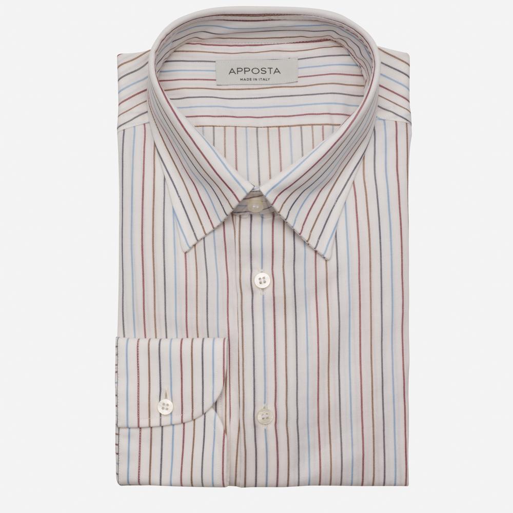 Shirt  striped  multi cotton-wool twill, collar style  hidden button down collar