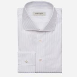 Shirt  textures  white cotton dobby double twisted supima cotton, collar style  updated spread collar with short points - Image 1