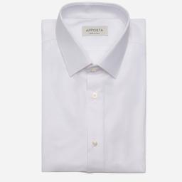 Shirt  solid  white 4-way stretch poplin sensitive, collar style  updated straight point collar with short points - Image 1