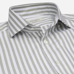 Shirt  striped  green cotton pinpoint oxford, collar style  spread collar - Image 2