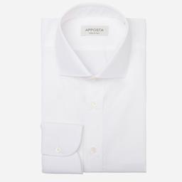 Shirt  solid  white stretch cotton poplin, collar style  updated spread collar with short points - Image 1