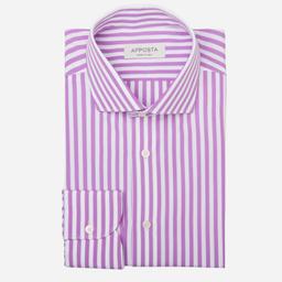 Shirt  striped  violet cotton plain, collar style  updated spread collar with short points - Image 1