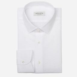 Shirt  textures  white cotton seersucker, collar style  updated straight point collar with short points - Image 1