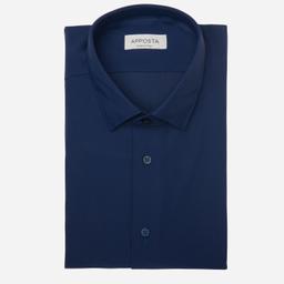 Shirt  solid  navy blue 4-way stretch poplin sensitive, collar style  updated straight point collar with short points - Image 1