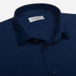 Shirt  solid  navy blue 4-way stretch poplin sensitive, collar style  updated straight point collar with short points - Image 2