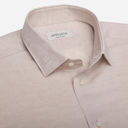 Shirt  solid  beige cotton-linen zephyr, collar style  updated straight point collar with short points - Image 2