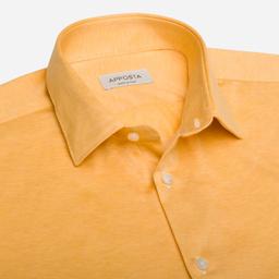 Shirt  solid  yellow cotton jersey double twisted, collar style  updated straight point collar with short points - Image 2