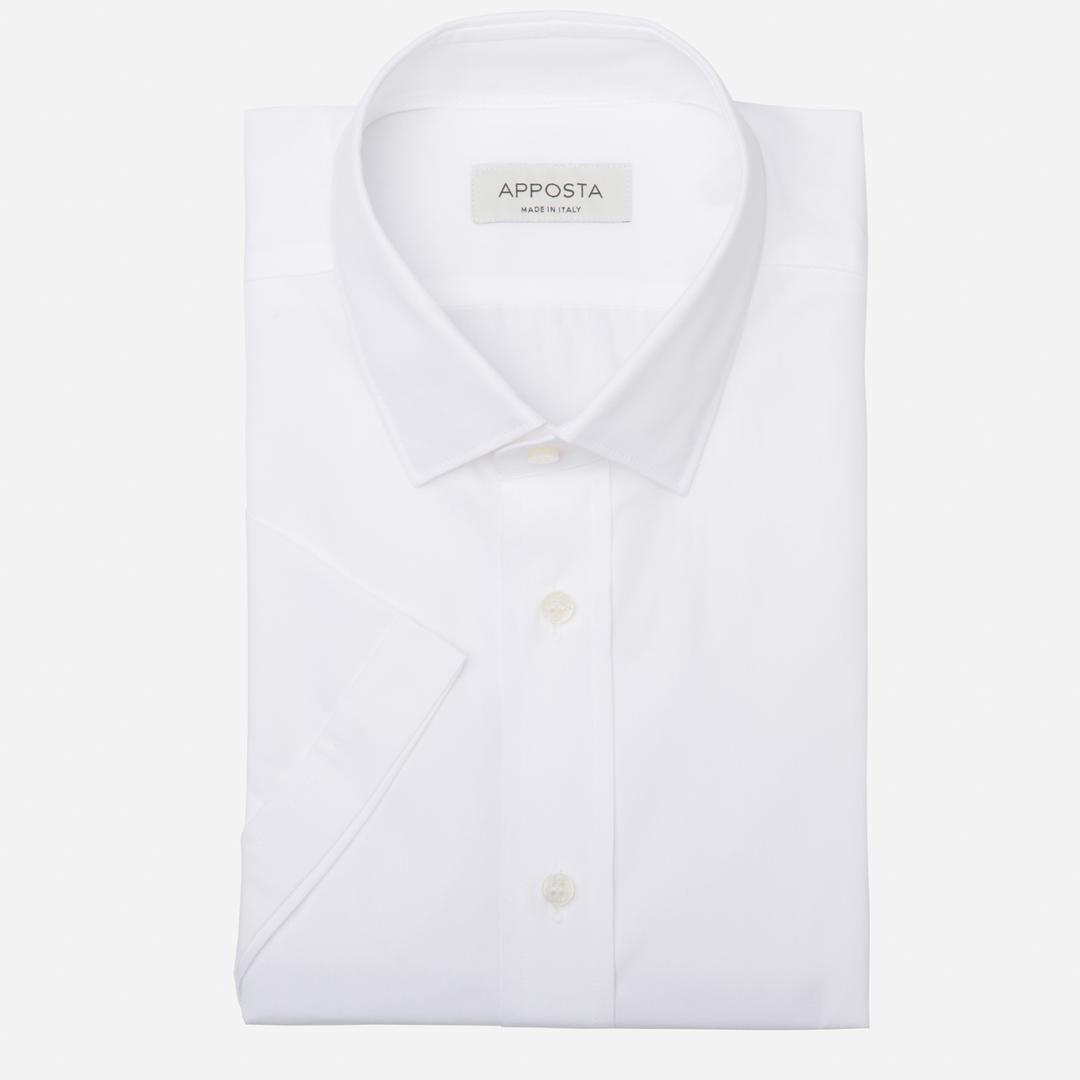 Shirt  solid  white cotton poplin, collar style  updated straight point collar with short points