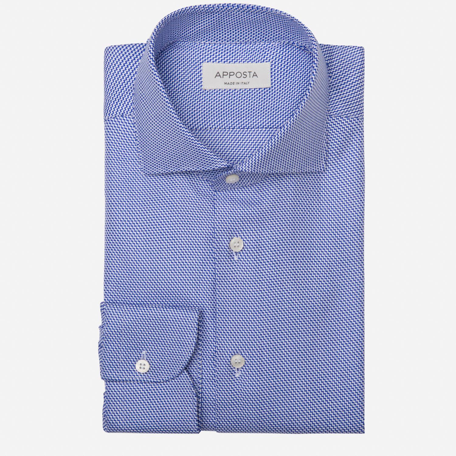 Shirt  textures  navy blue cotton dobby double twisted, collar style  lower spread collar - Product image