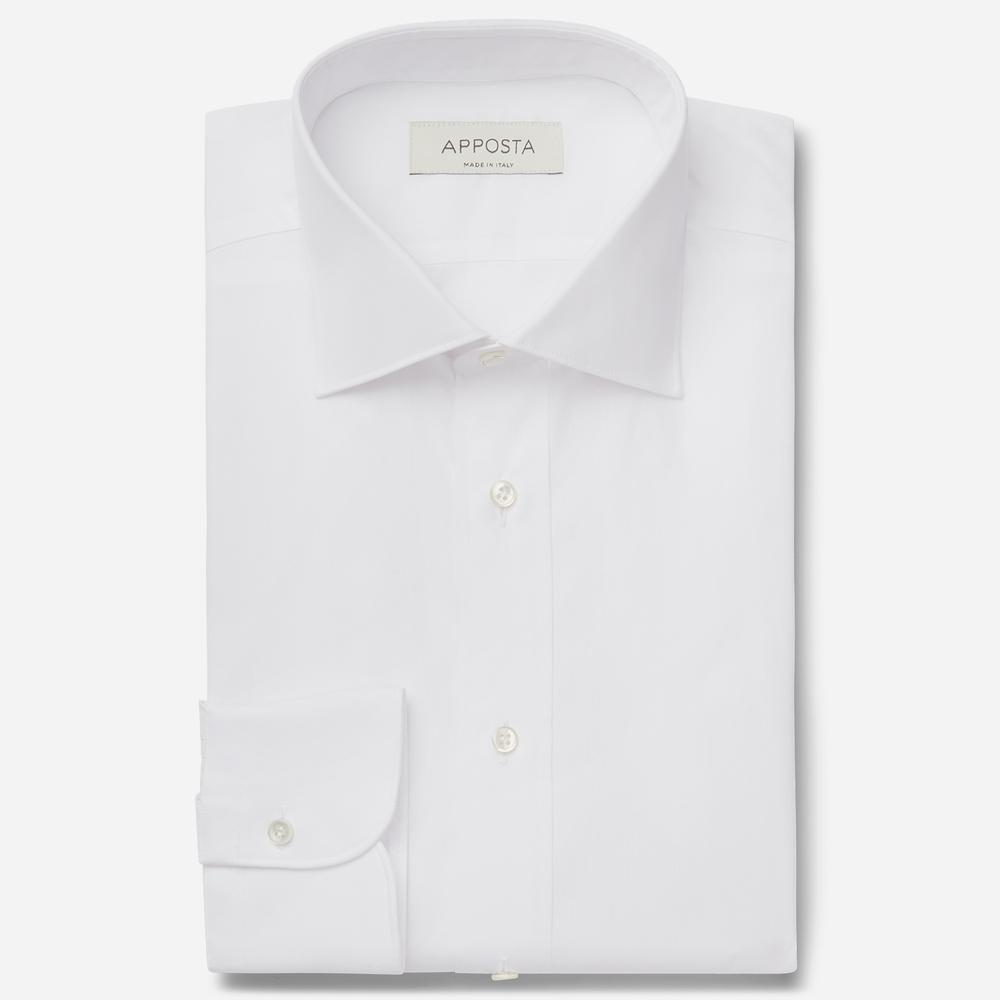 Shirt  solid  white cotton poplin double twisted, collar style  updated spread collar with short points