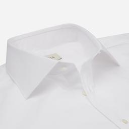 Shirt  solid  white cotton poplin double twisted, collar style  updated spread collar with short points - Image 2