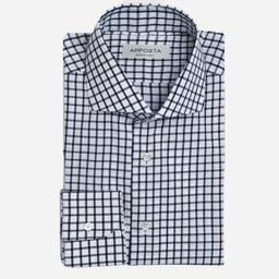 Shirt  big check  violet cotton zephyr, collar style  lower spread collar - Image 1