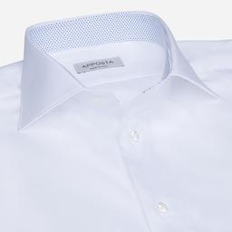 Shirt  solid  white cotton twill double twisted, collar style  semi-spread collar - Image 2