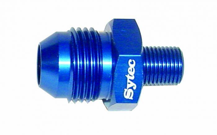Alloy Straight Union 10x1 - jic8  (Blue) (BFU013) - The Green Spark Plug Automotive product