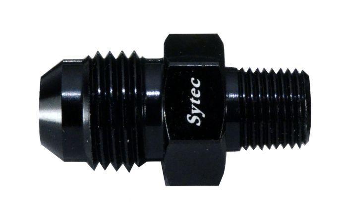 Alloy Fuel Union 1/8th Nptf to Jic6 (Black) (BFU025) - The Green Spark Plug Automotive product