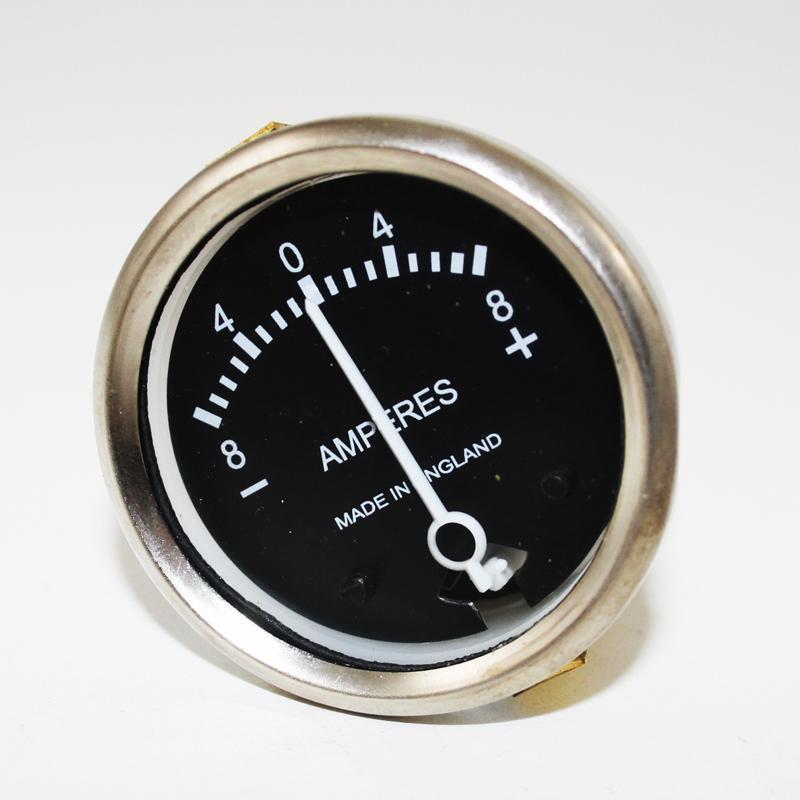 Ammeter 1 3/4 Diameter Black dial with Chrome bezel Scale Reading 8-0-8 Ammeter - The Green Spark Plug Automotive product