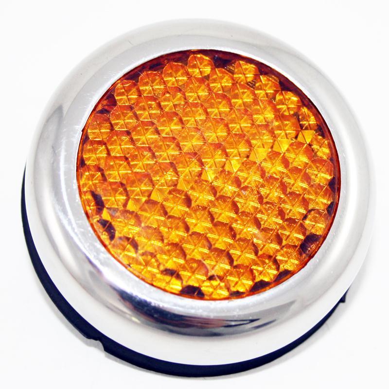 Amber Reflector For Triumph/BSA/Norton Pattern Lucas Amber, Chrome Surround 2 - High quality product image showing Amber Reflector For Triumph/BSA/Norton Pattern Lucas Amber, Chrome Surround 2 details and features