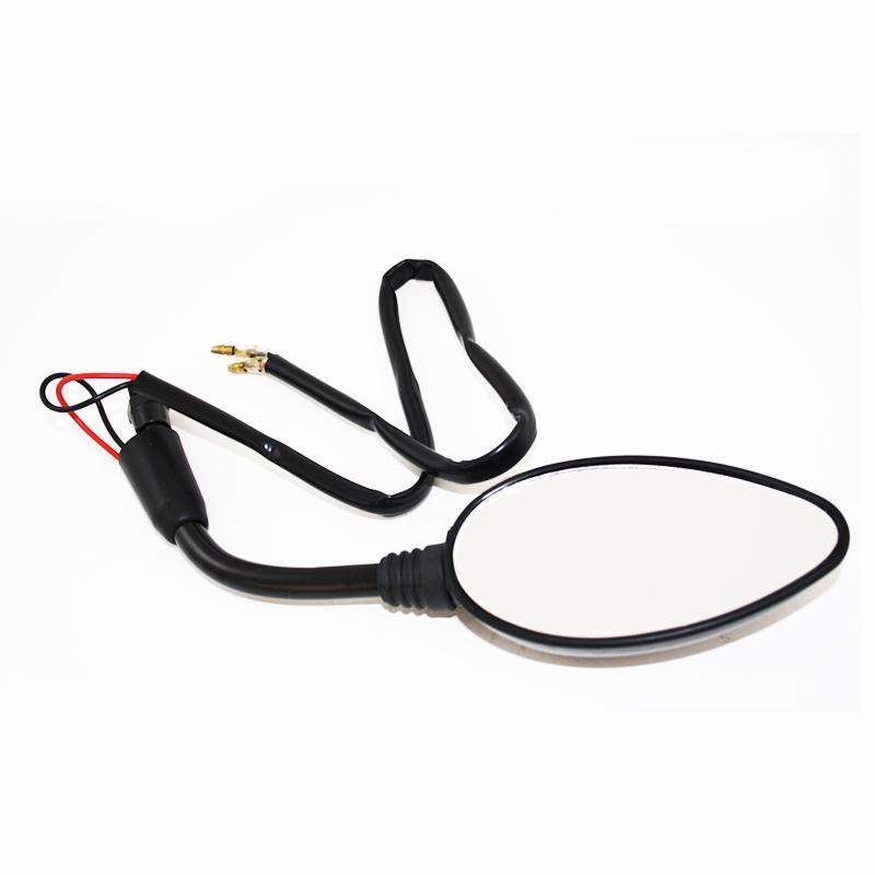 Motorcycle Mirror Universal 10mm screw in with indicator Black Right Hand - The Green Spark Plug Automotive product