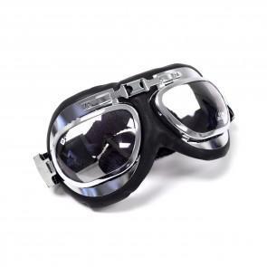 GS46011 - EMGO Goggles - Leather/Chrome Frame Oval Style. - High quality product image showing GS46011 - EMGO Goggles - Leather/Chrome Frame Oval Style. details and features