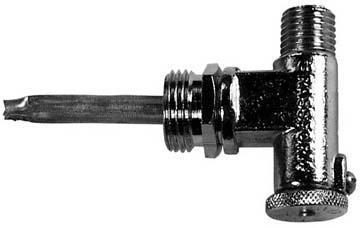 GS73086 - Petrol Tap - UNIVERSAL Brass pull type with 90 degree exit. Thread Type: 3/8' x 7/16' - High quality product image showing GS73086 - Petrol Tap - UNIVERSAL Brass pull type with 90 degree exit. Thread Type: 3/8' x 7/16' details and features