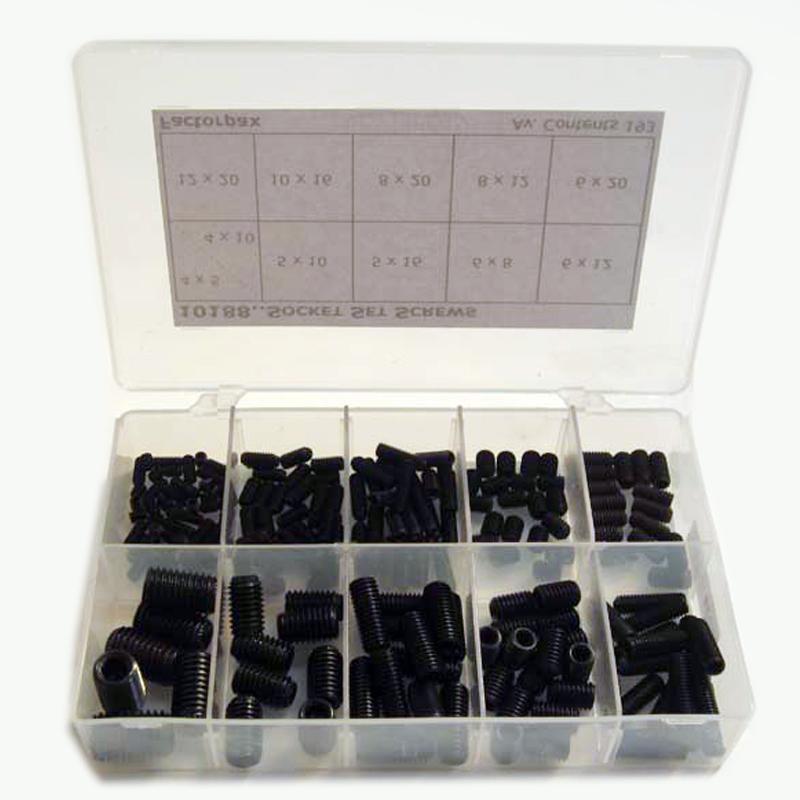 Kits - Socket Screws - Grub, 4 x 5 to 12 x 20mm - High quality product image showing Kits - Socket Screws - Grub, 4 x 5 to 12 x 20mm details and features
