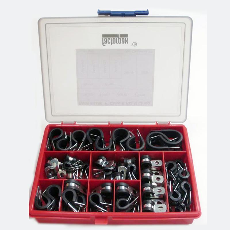 Kits - Clips & Clamps - P Clips, EPDM Liner 5-25mm - High quality product image showing Kits - Clips & Clamps - P Clips, EPDM Liner 5-25mm details and features