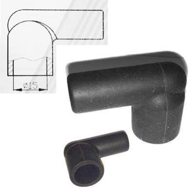 1x HT Silicone PVC insulators for distributor coil - 7mm 8mm Right Angle Black - High quality product image showing 1x HT Silicone PVC insulators for distributor coil - 7mm 8mm Right Angle Black details and features