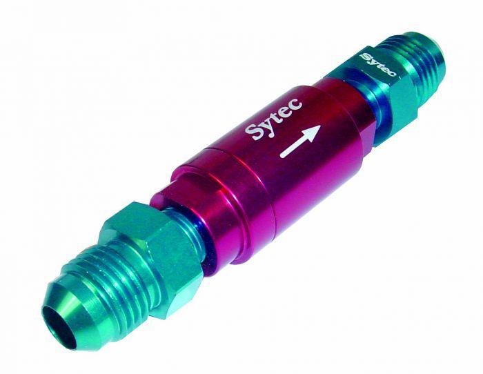 Sytec One Way Valve with Male JIC-6 Connections (Red) (OWVS200-R) - High quality product image showing Sytec One Way Valve with Male JIC-6 Connections (Red) (OWVS200-R) details and features