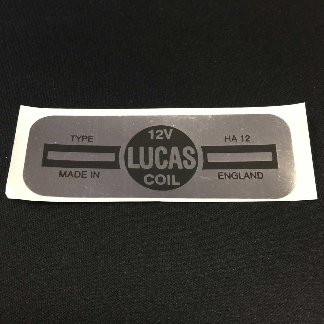 Lucas HA12 Classic Motor Car 12V Ignition Coil Sticker Vintage Silver Label - The Green Spark Plug Automotive product