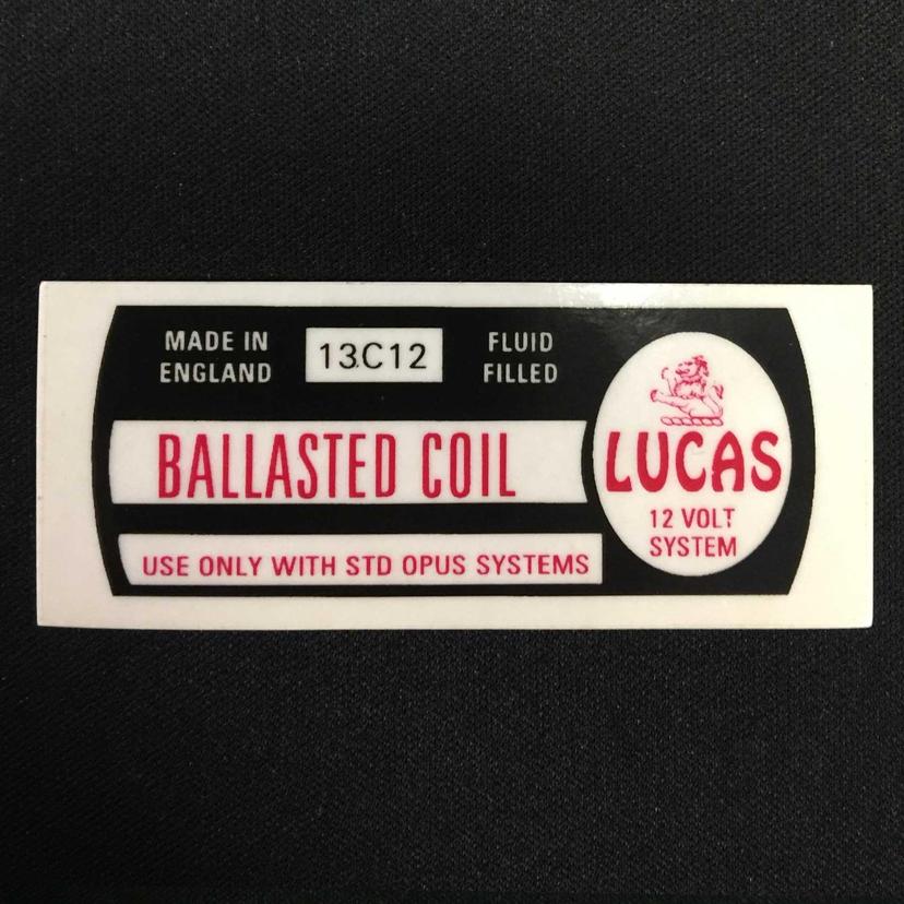 Lucas 13C12 Ballasted Coil Sticker Vintage Classic Car Fluid Filled STD Opus