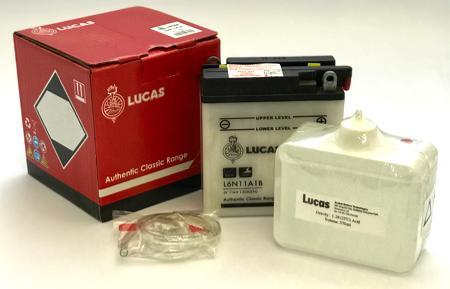 Lucas 6V Classic Motorcycle Battery with Acid Pack L6N11A1B 6N11A-1B - The Green Spark Plug Automotive product