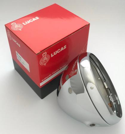 Lucas 7 Motorcycle Headlamp Headlight Shell and Rim Chrome 54526651, 99-7039 - The Green Spark Plug Automotive product