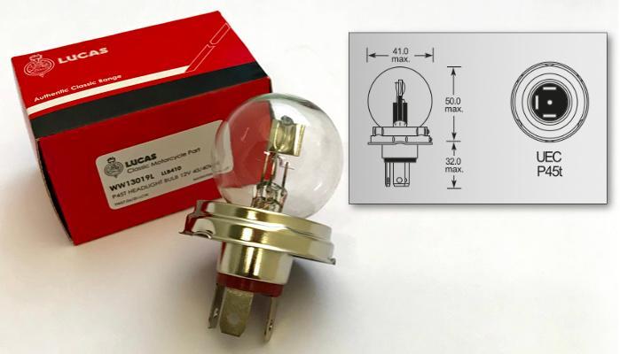 Lucas P45T Headlight Bulb 12V LLB410 (10 Pack) - High quality product image showing Lucas P45T Headlight Bulb 12V LLB410 (10 Pack) details and features