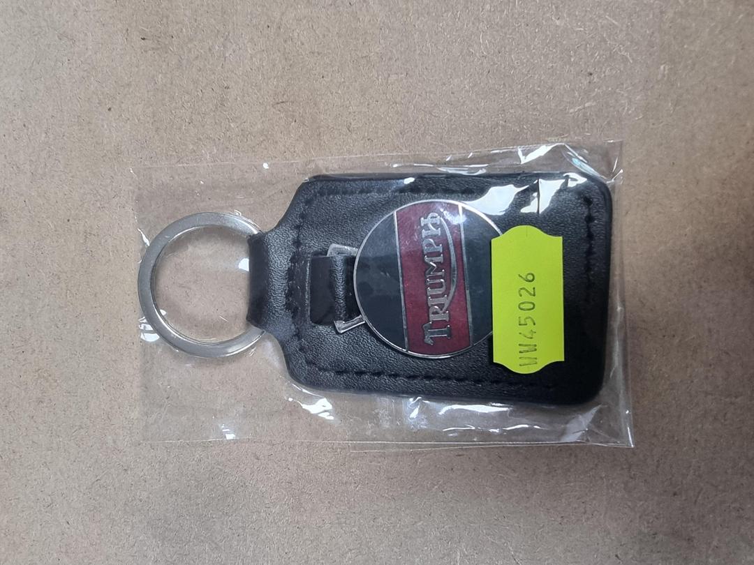 Triumph Keyring Leather Triumph Motorcycle key fob - The Green Spark Plug Automotive product