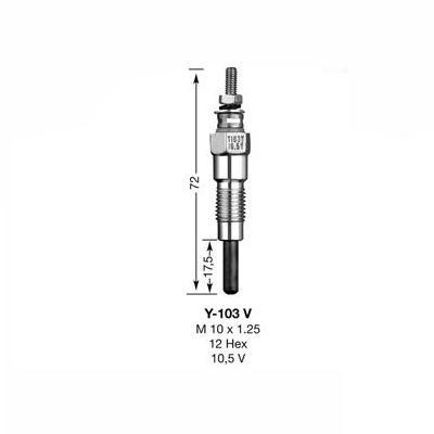 NGK Glow Plug Y-103V (2031) - High quality product image showing NGK Glow Plug Y-103V (2031) details and features