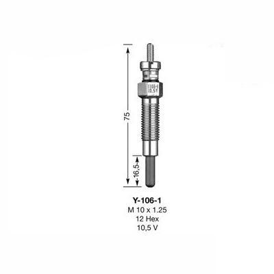 NGK Glow Plug Y-106-1 (6525) - High quality product image showing NGK Glow Plug Y-106-1 (6525) details and features