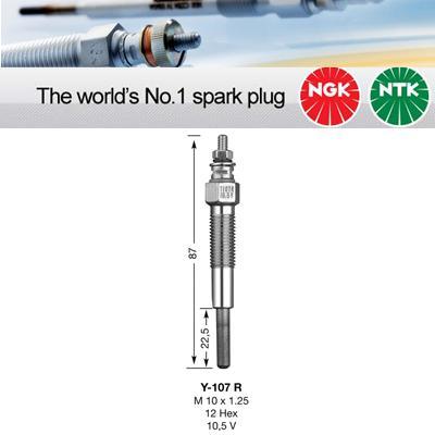 NGK Glow Plug Y-107R (1229) - High quality product image showing NGK Glow Plug Y-107R (1229) details and features