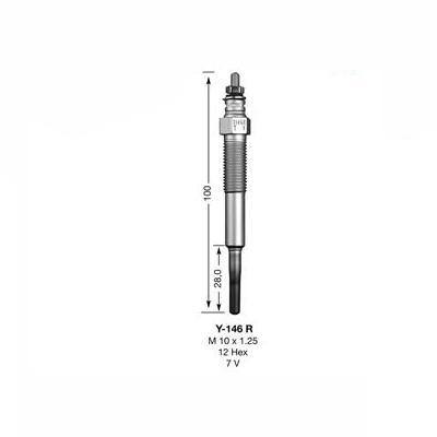 NGK Glow Plug Y-146R (7492) - High quality product image showing NGK Glow Plug Y-146R (7492) details and features