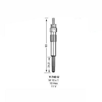 NGK Glow Plug Y-740U (5104) - The Green Spark Plug Automotive product