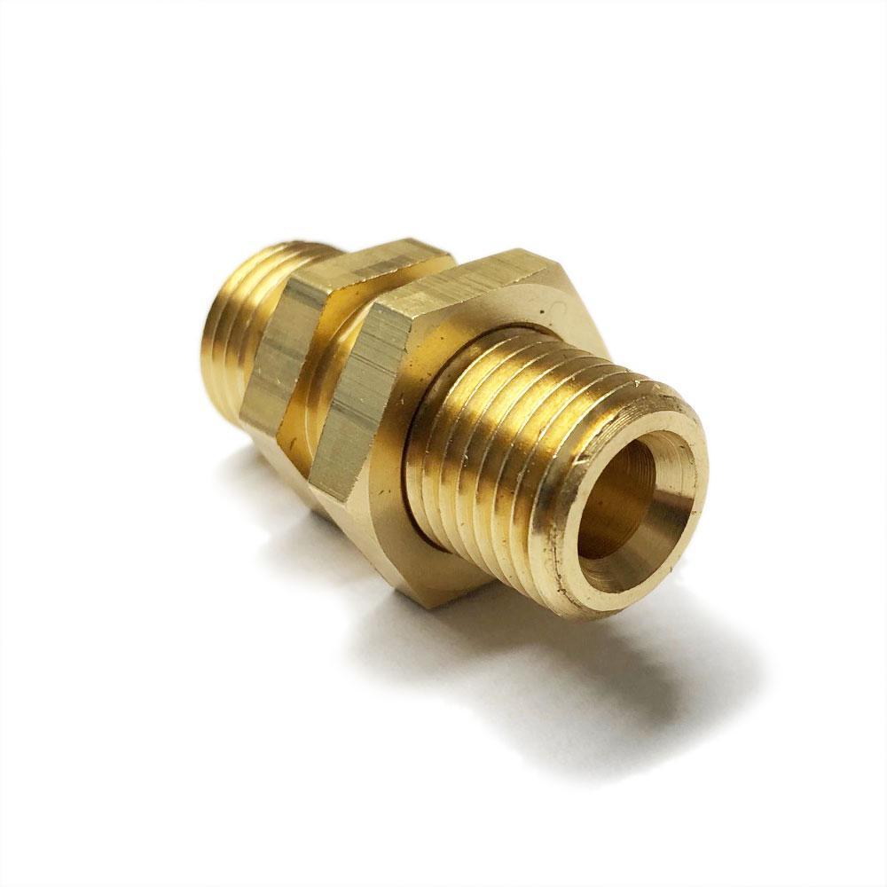 Brass Equal Bulkhead Coupling 1/4 O/D - 1/4 BSP - Petrol Fuel Pipe - High quality product image showing Brass Equal Bulkhead Coupling 1/4 O/D - 1/4 BSP - Petrol Fuel Pipe details and features