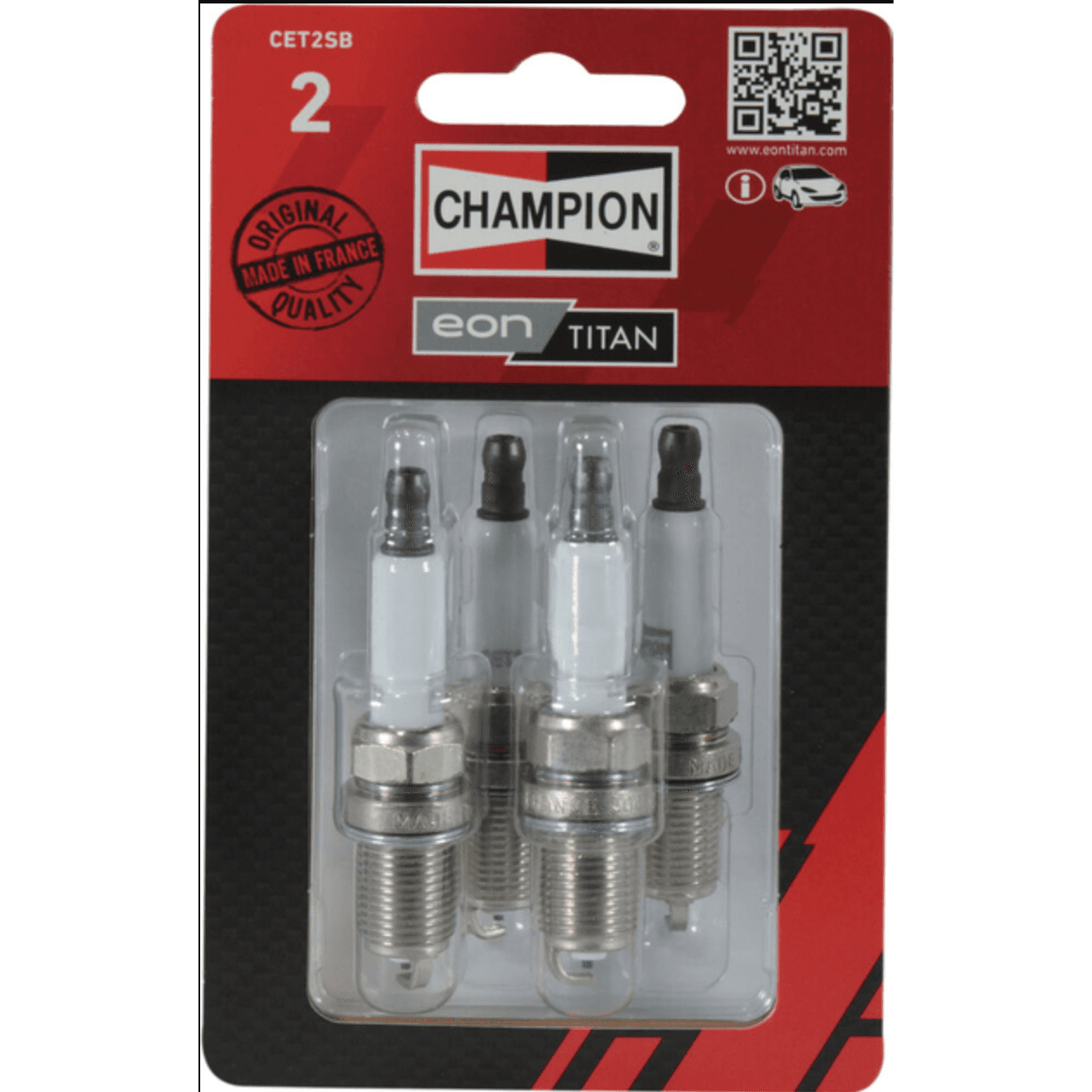 Champion CET2 Spark Plug EON TITAN - 4 Pack - High quality product image showing Champion CET2 Spark Plug EON TITAN - 4 Pack details and features