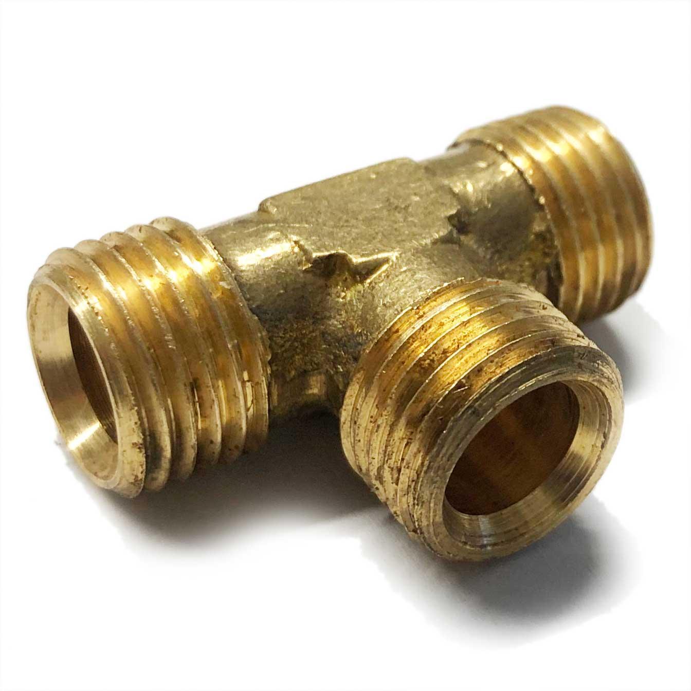 Brass Equal Tee 5/16  O/D - Petrol Fuel Pipe - 1/4 BSP - High quality product image showing Brass Equal Tee 5/16  O/D - Petrol Fuel Pipe - 1/4 BSP details and features
