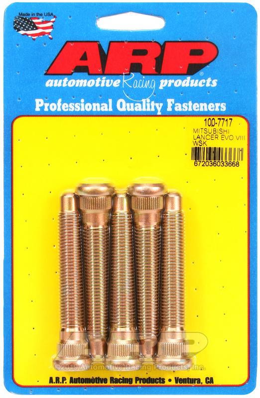 ARP 100-7717 EVO WHEEL STUD KIT, 12 Millimeter x 1.5 Inch Thread Size; 3.000 Inch Under Head Length; 0.270 Inch Knurl Length