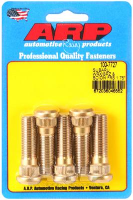 ARP 100-7727 WHEEL STUD KIT SUBARU/SCION, M12 x 1.25 Thread Size; 1.75 Inch Under Head Length; 0.565 Inch Knurl Diameter; 0.270 Inch Knurl Length; 0.000 Inch Nose Length; Set of 5 - High quality product image showing ARP 100-7727 WHEEL STUD KIT SUBARU/SCION, M12 x 1.25 Thread Size; 1.75 Inch Under Head Length; 0.565 Inch Knurl Diameter; 0.270 Inch Knurl Length; 0.000 Inch Nose Length; Set of 5 details and features