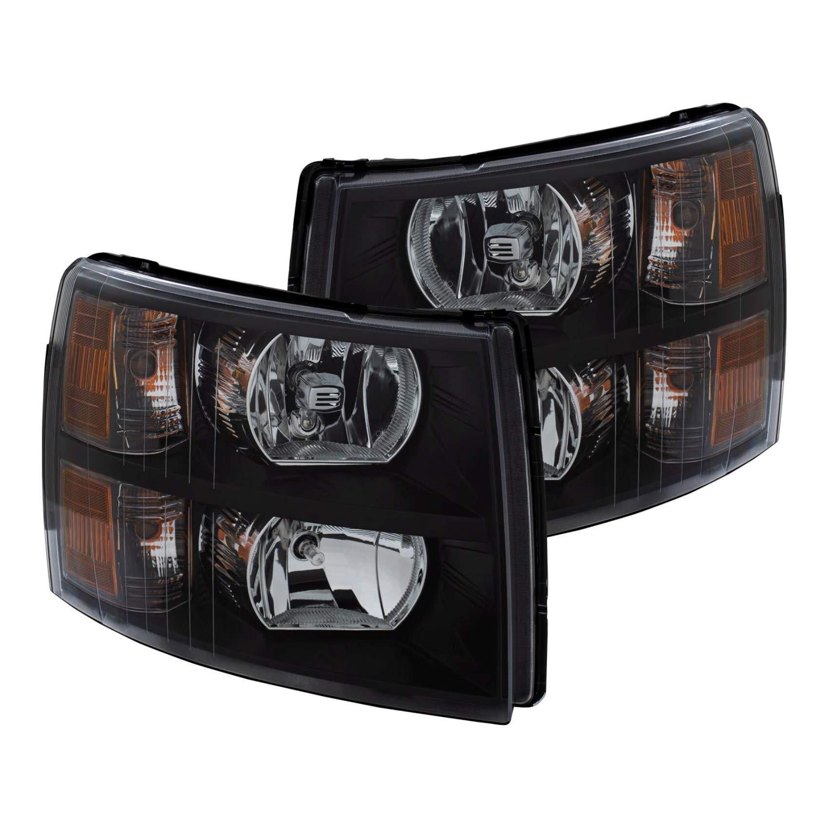 ANZO 111393 Crystal Headlight Set Clear Lens Black Housing White/Amber Crystal Headlight Set - High quality product image showing ANZO 111393 Crystal Headlight Set Clear Lens Black Housing White/Amber Crystal Headlight Set details and features